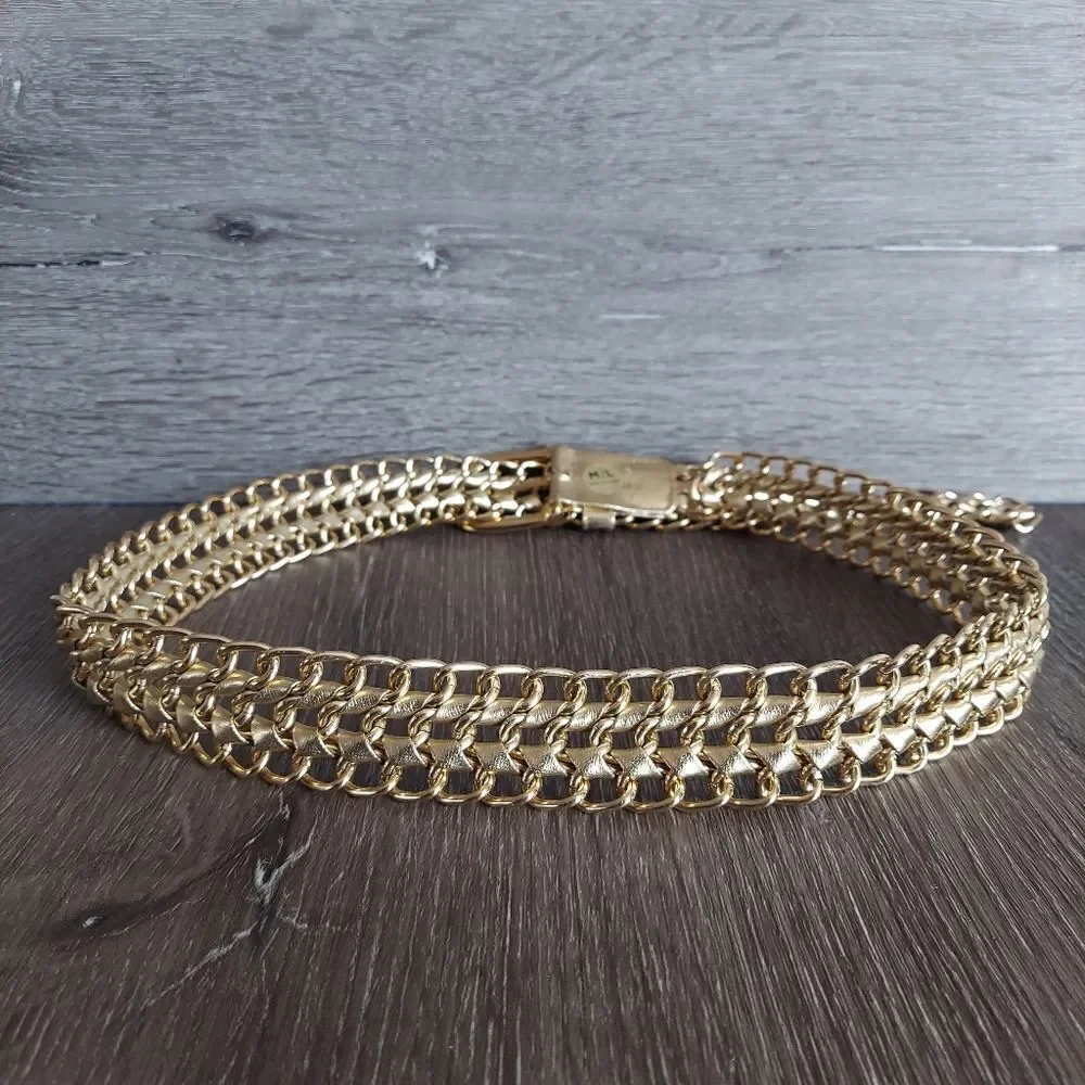 Gold Chain Woven Belt Size Medium/Large